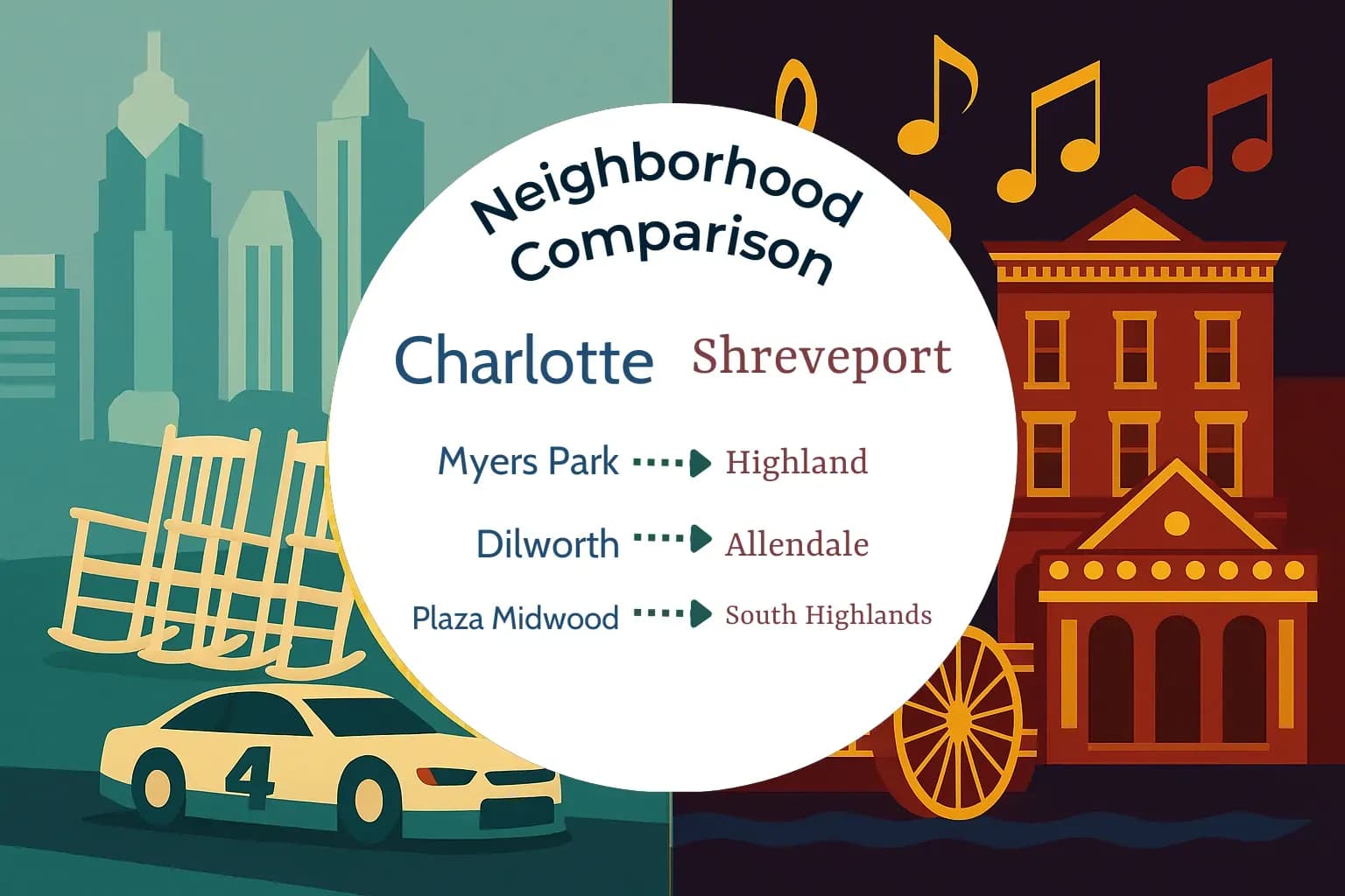 Charlotte vs Shreveport Neighborhood Comparison