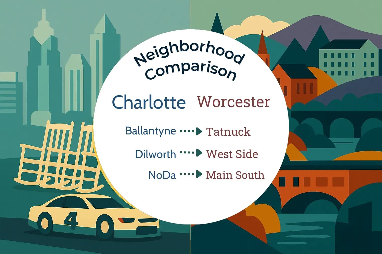 Charlotte vs Worcester Neighborhood Comparison