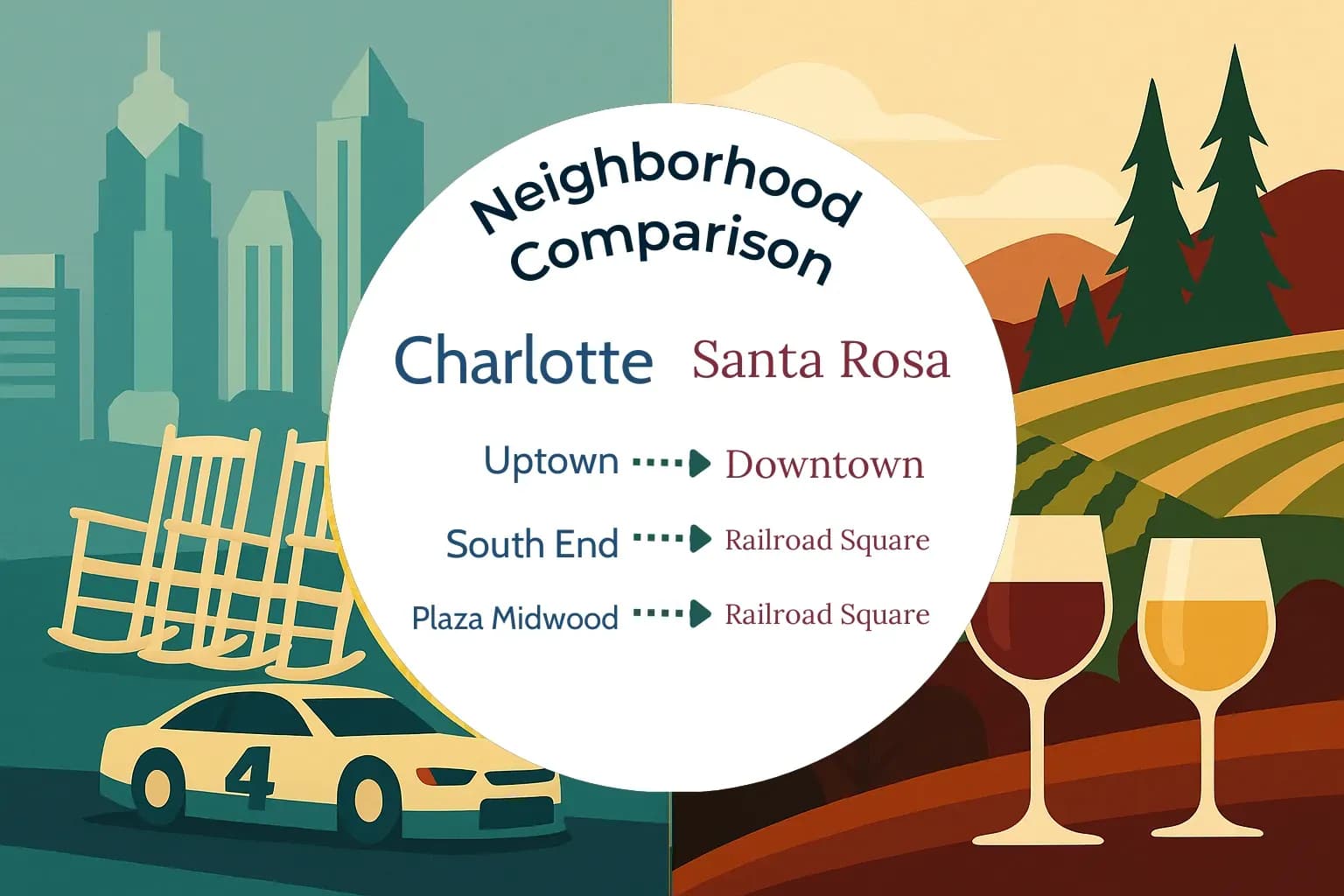 Charlotte vs Santa Rosa Neighborhood Comparison