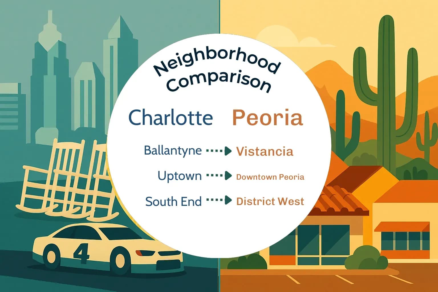 Charlotte vs Peoria Neighborhood Comparison