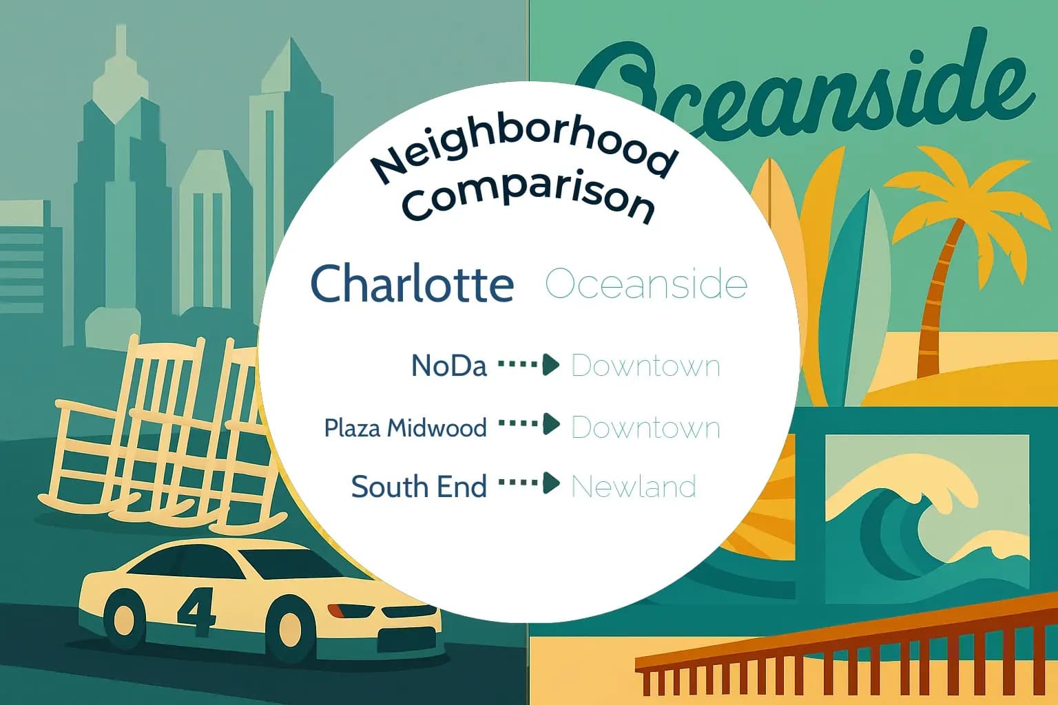 Charlotte vs Oceanside Neighborhood Comparison