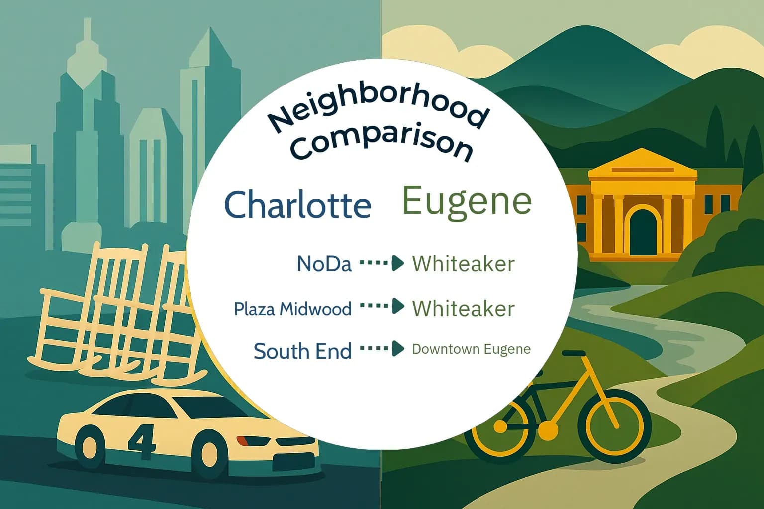 Charlotte vs Eugene Neighborhood Comparison