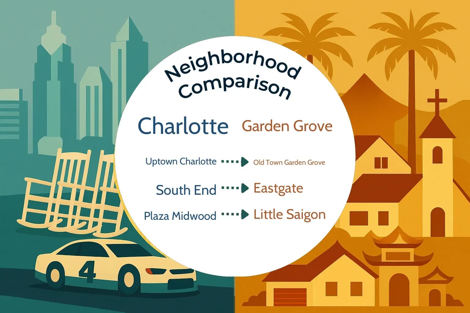 Charlotte vs Garden Grove Neighborhood Comparison