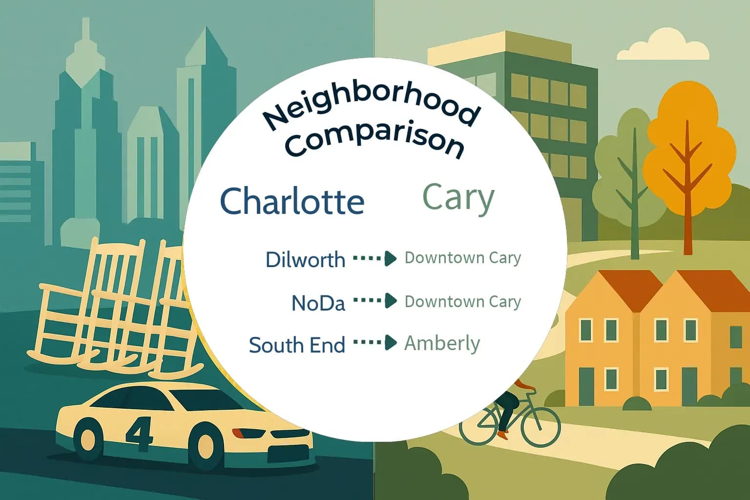 Charlotte vs Cary Neighborhood Comparison