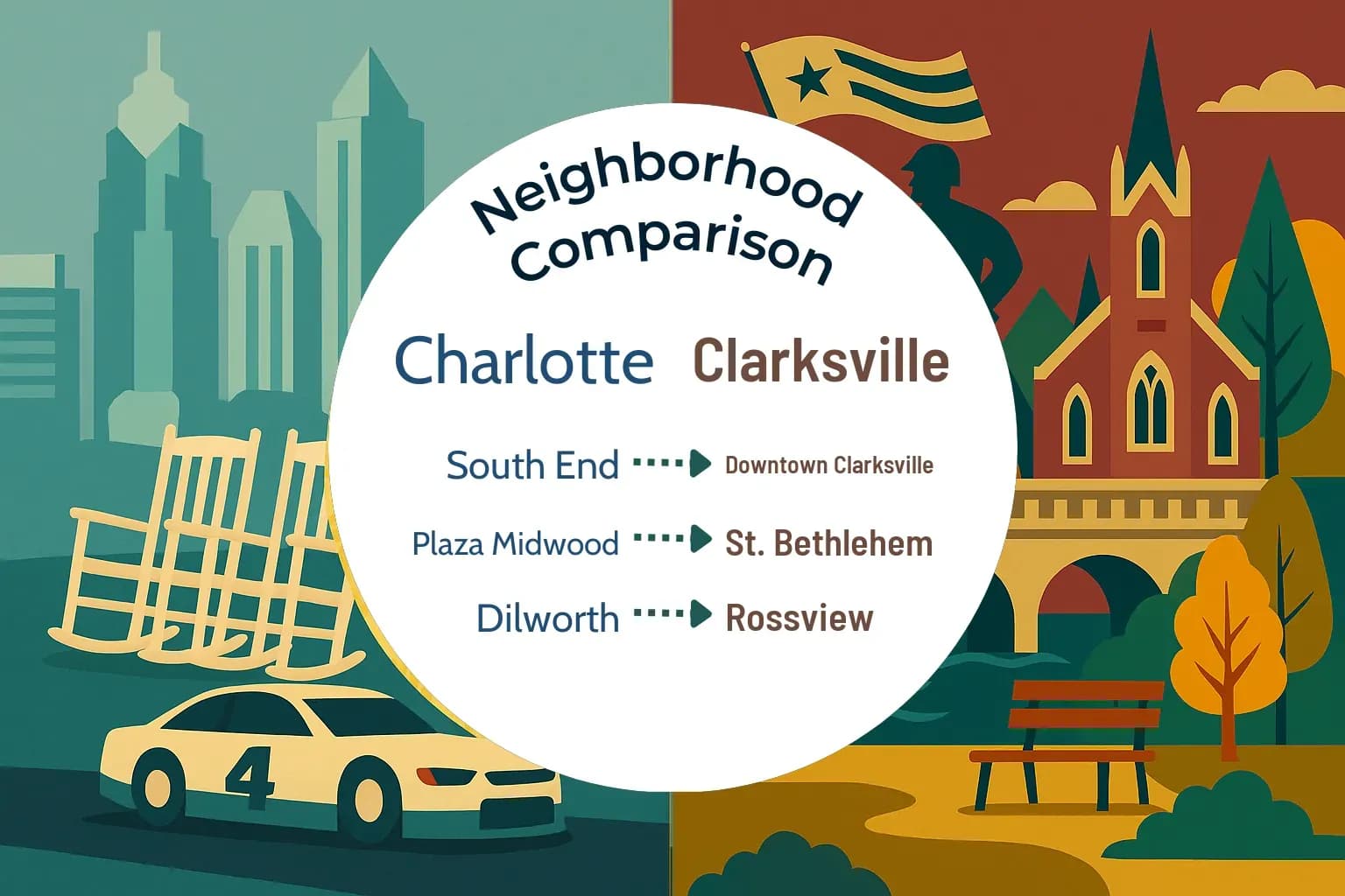 Charlotte vs Clarksville Neighborhood Comparison