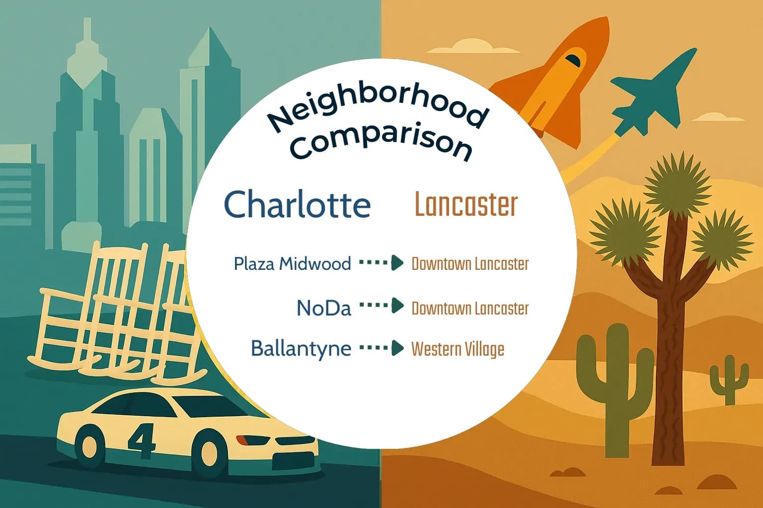 Charlotte vs Lancaster Neighborhood Comparison