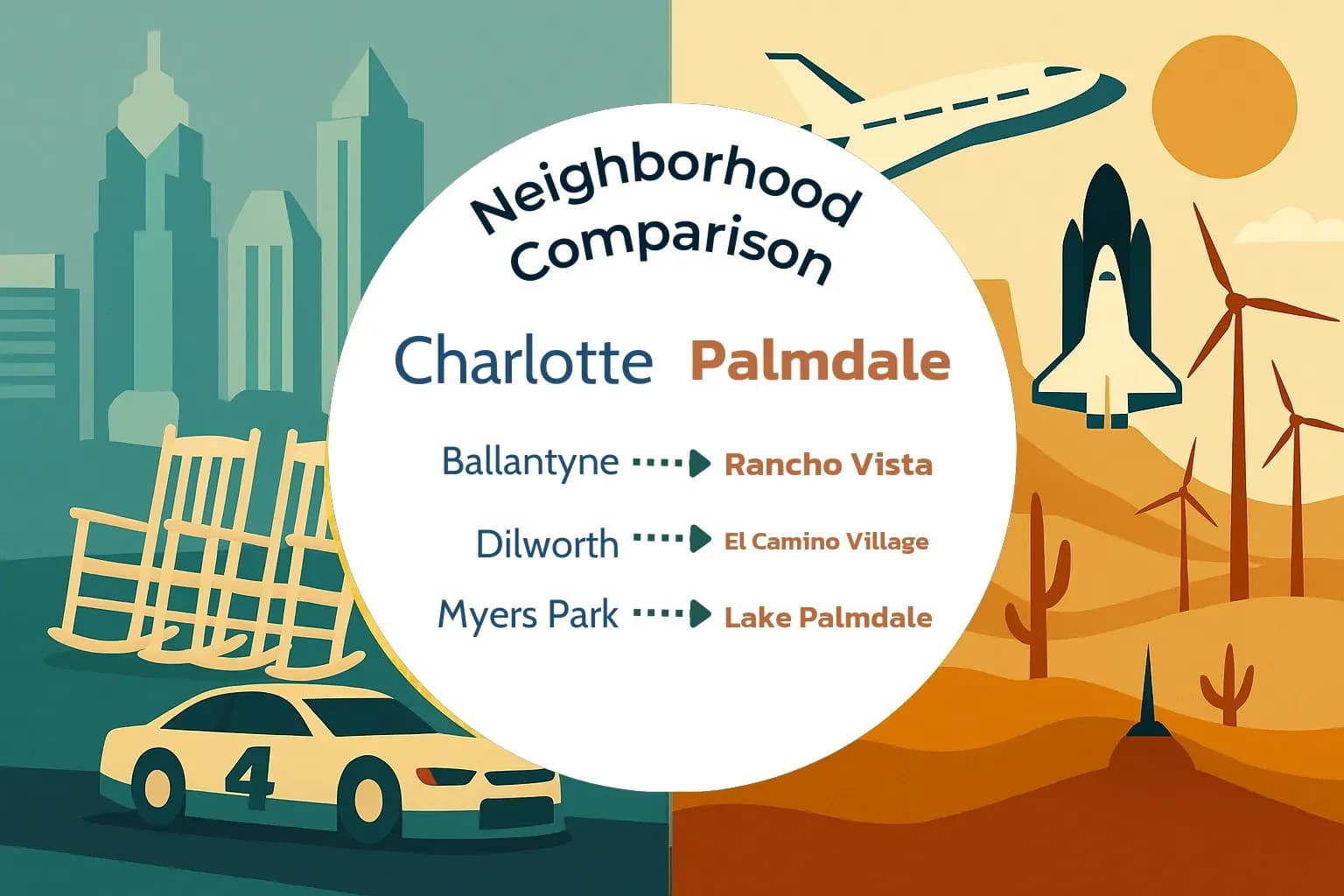 Charlotte vs Palmdale Neighborhood Comparison