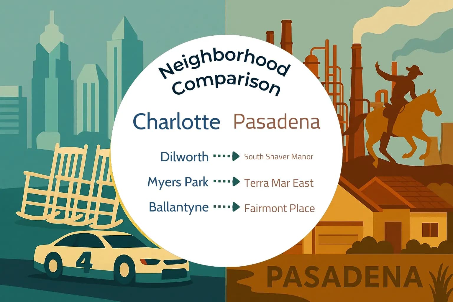 Charlotte vs Pasadena Neighborhood Comparison