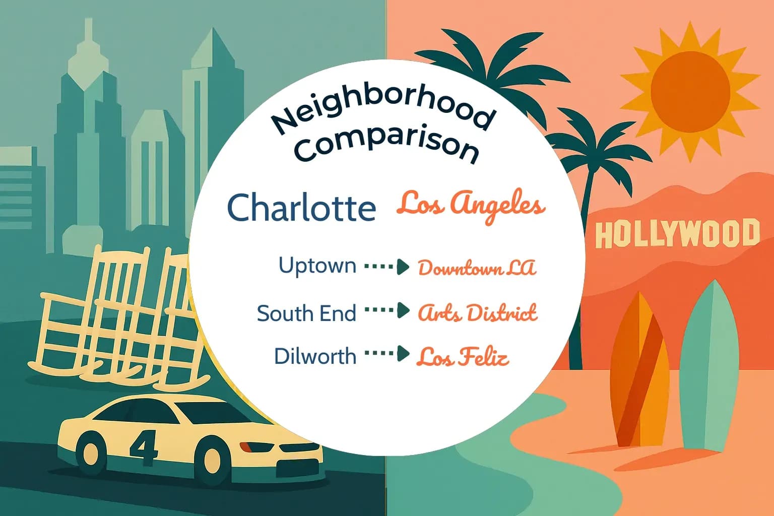 Charlotte vs Los Angeles Neighborhood Comparison