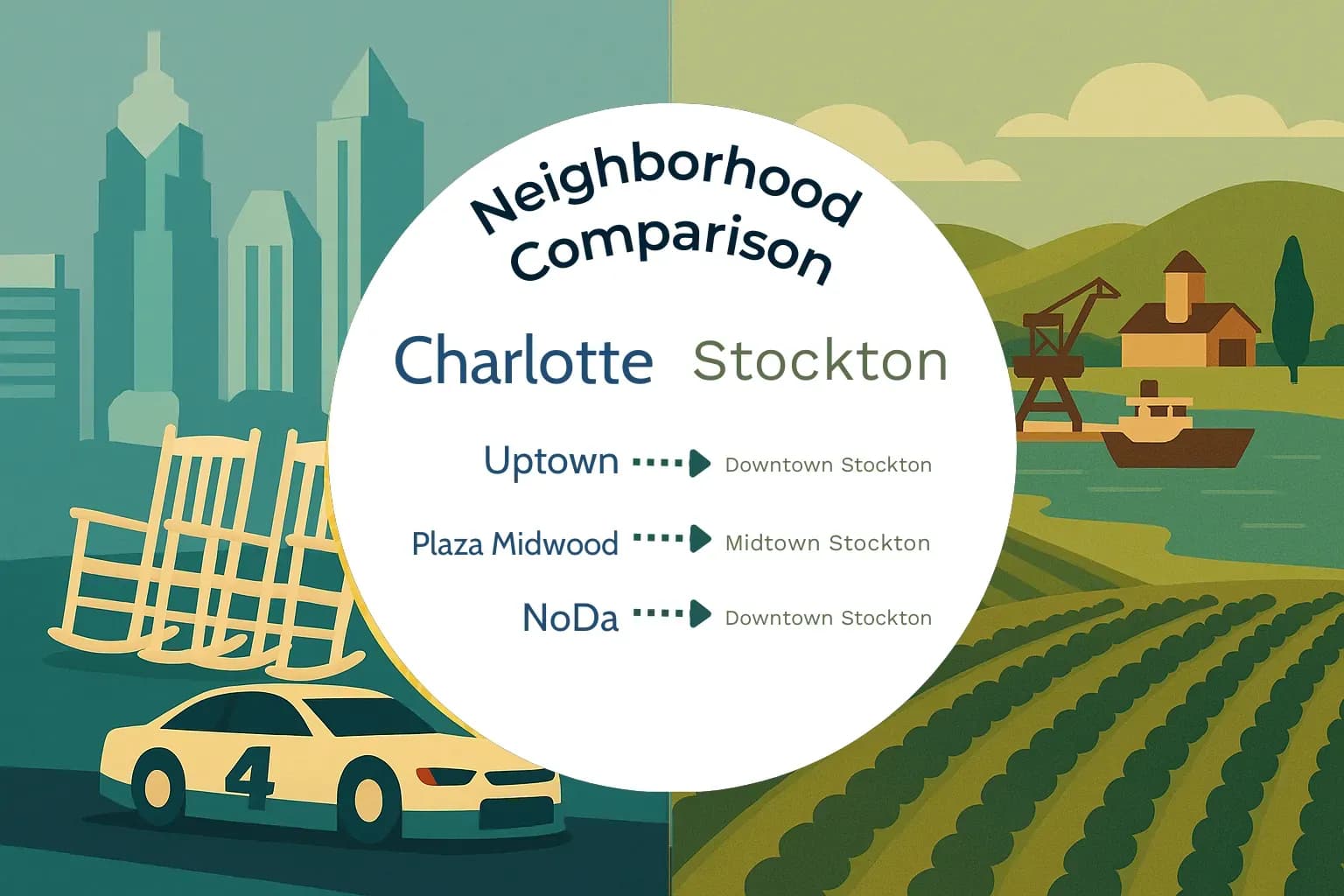 Charlotte vs Stockton Neighborhood Comparison