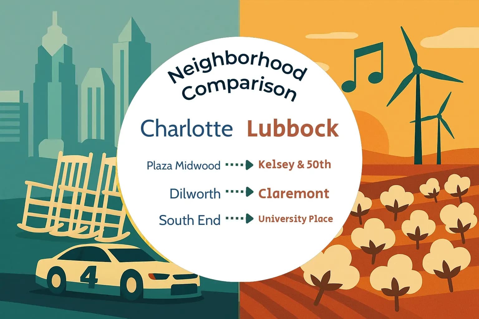 Charlotte vs Lubbock Neighborhood Comparison