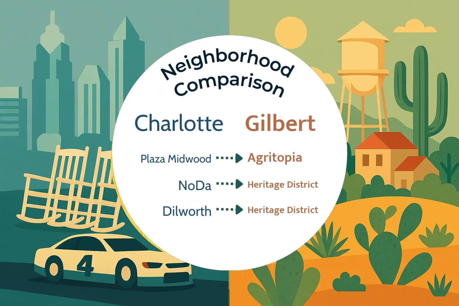 Charlotte vs Gilbert Neighborhood Comparison