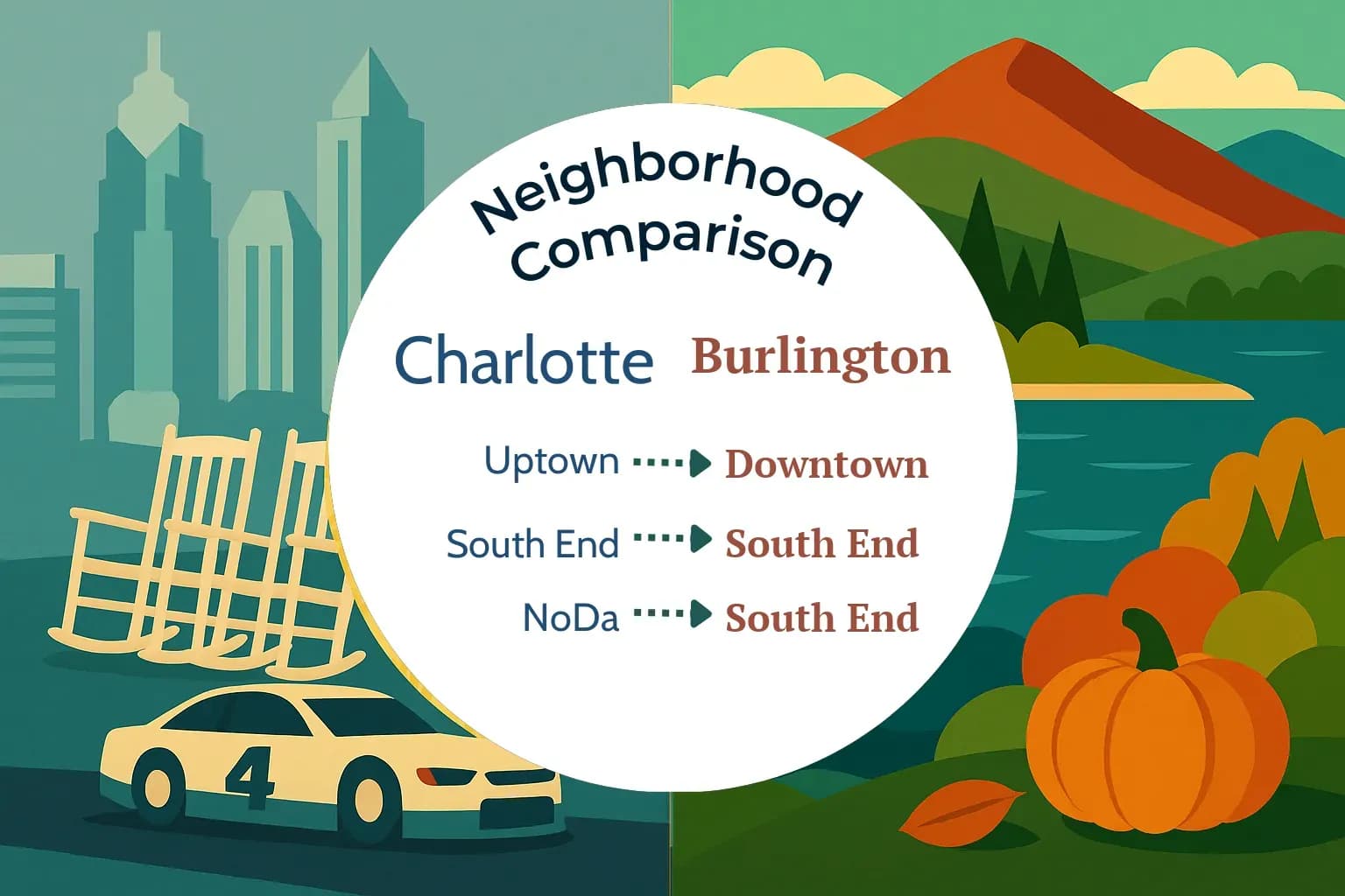 Charlotte vs Burlington Neighborhood Comparison
