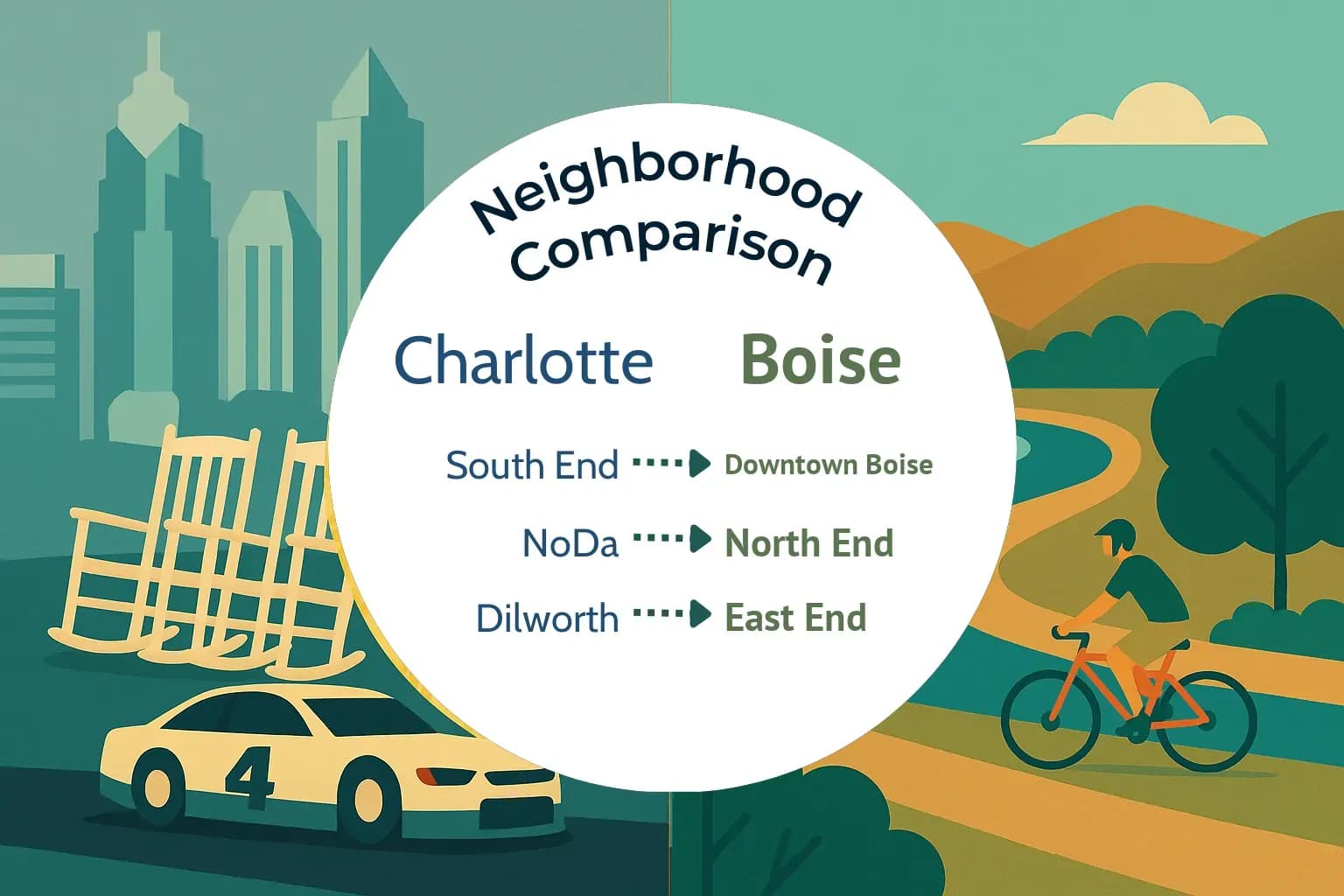 Charlotte vs Boise Neighborhood Comparison
