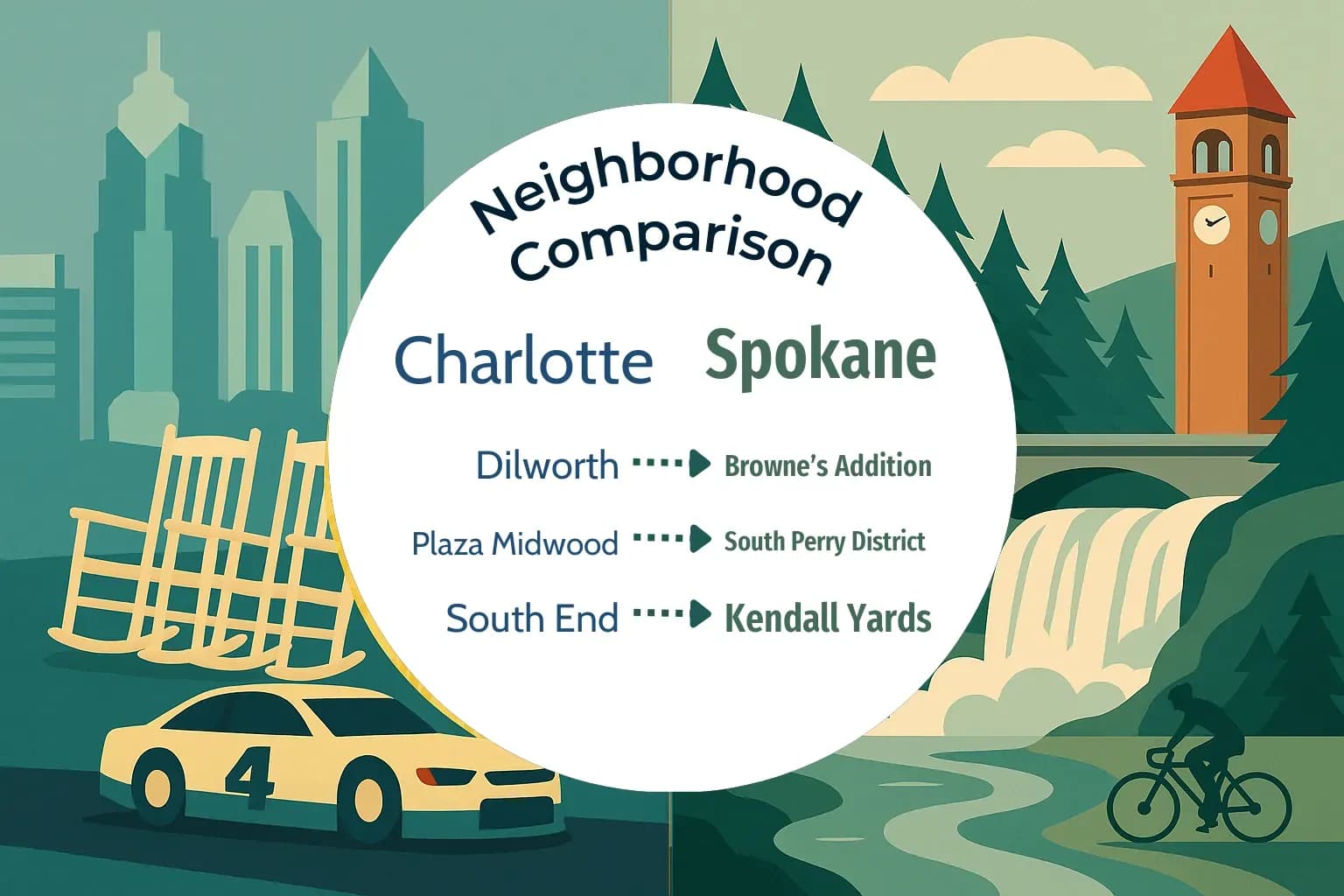 Charlotte vs Spokane Neighborhood Comparison