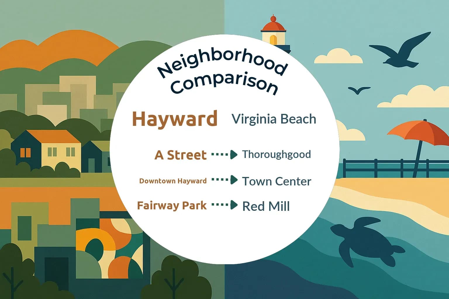 Hayward vs Virginia Beach Neighborhood Comparison