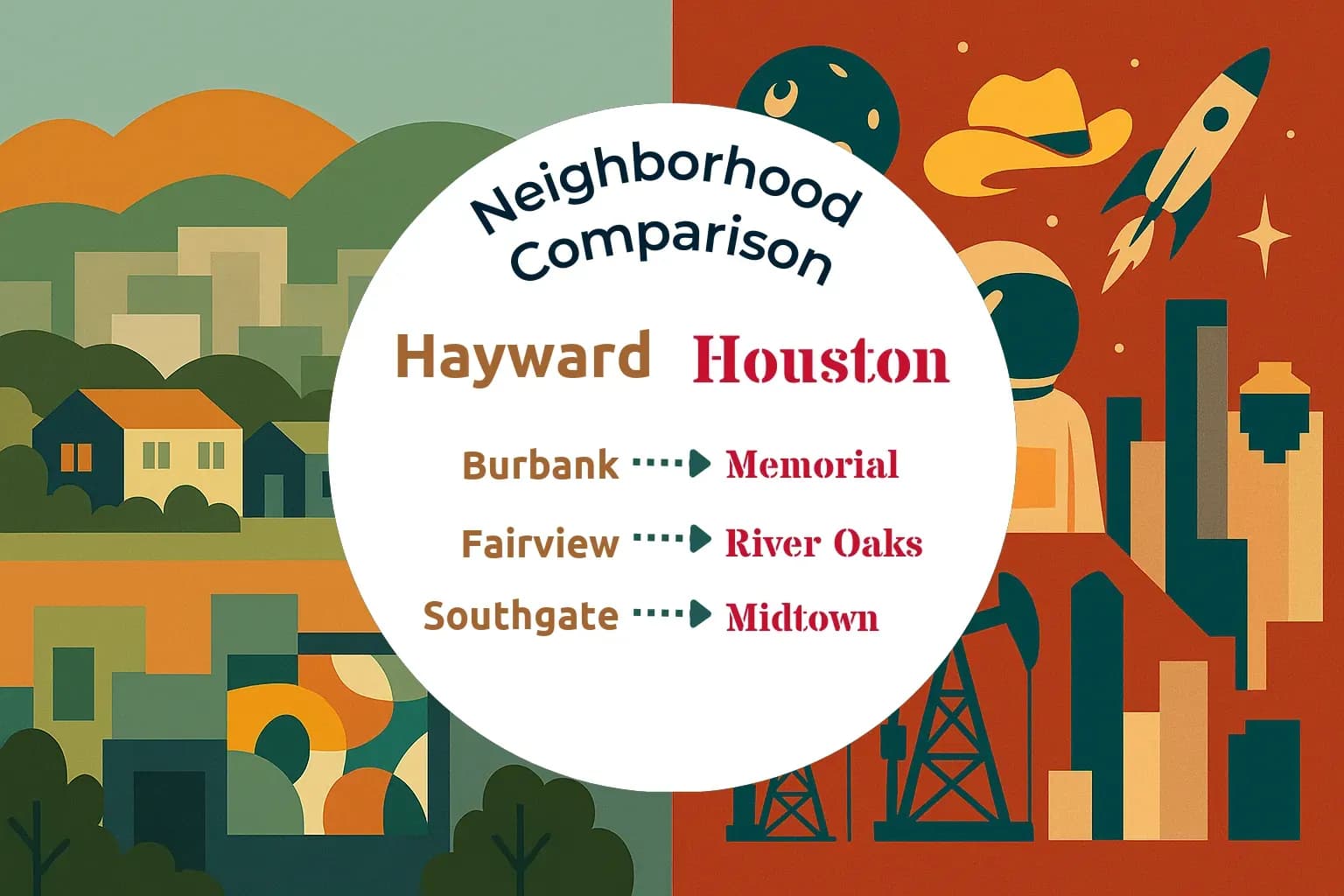 Hayward vs Houston Neighborhood Comparison