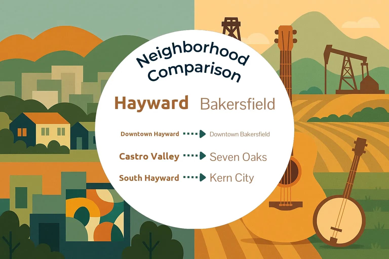 Hayward vs Bakersfield Neighborhood Comparison