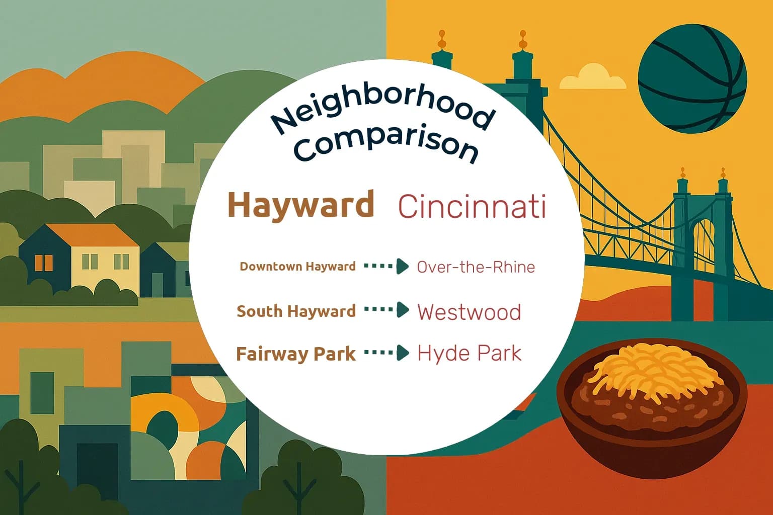 Hayward vs Cincinnati Neighborhood Comparison
