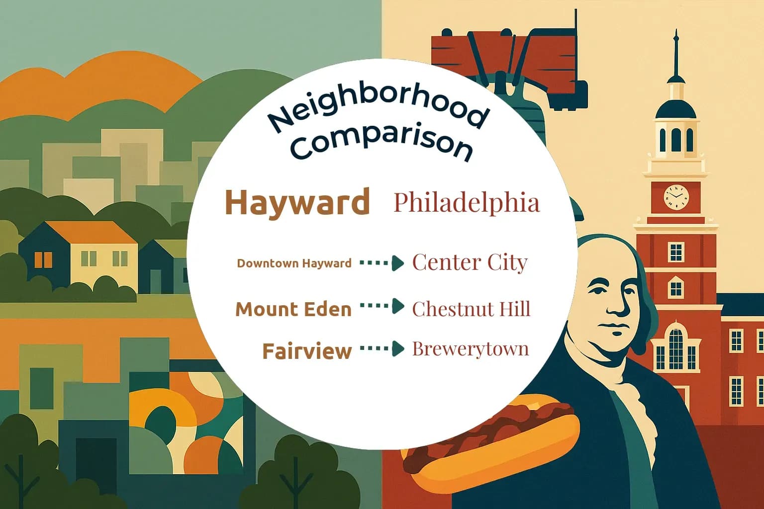 Hayward vs Philadelphia Neighborhood Comparison