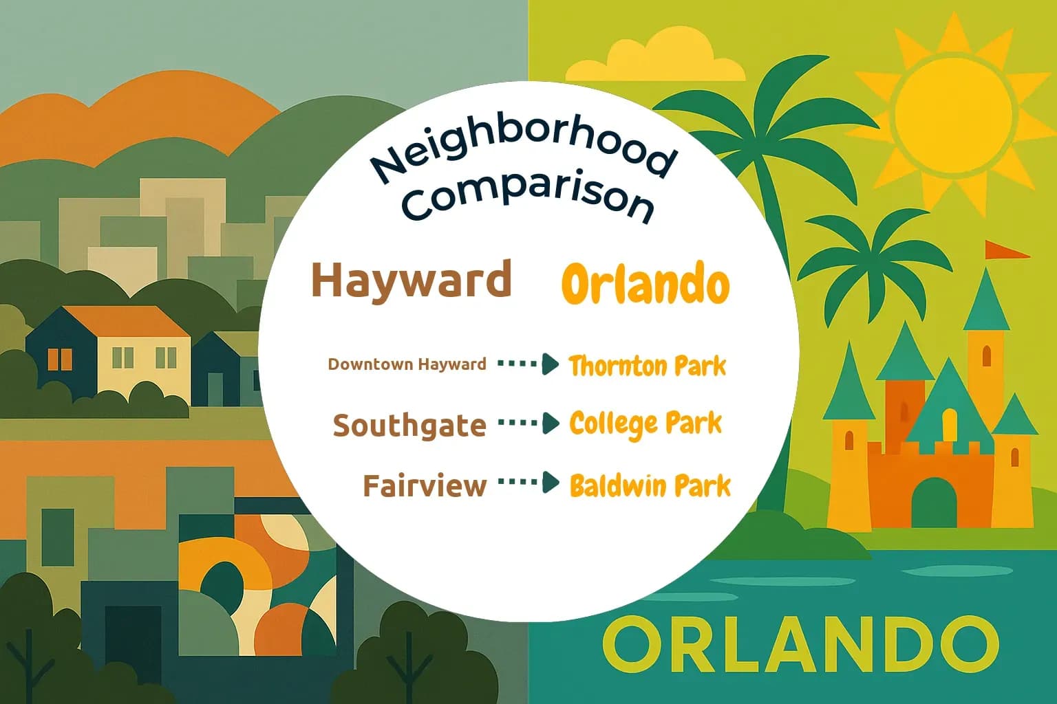 Hayward vs Orlando Neighborhood Comparison