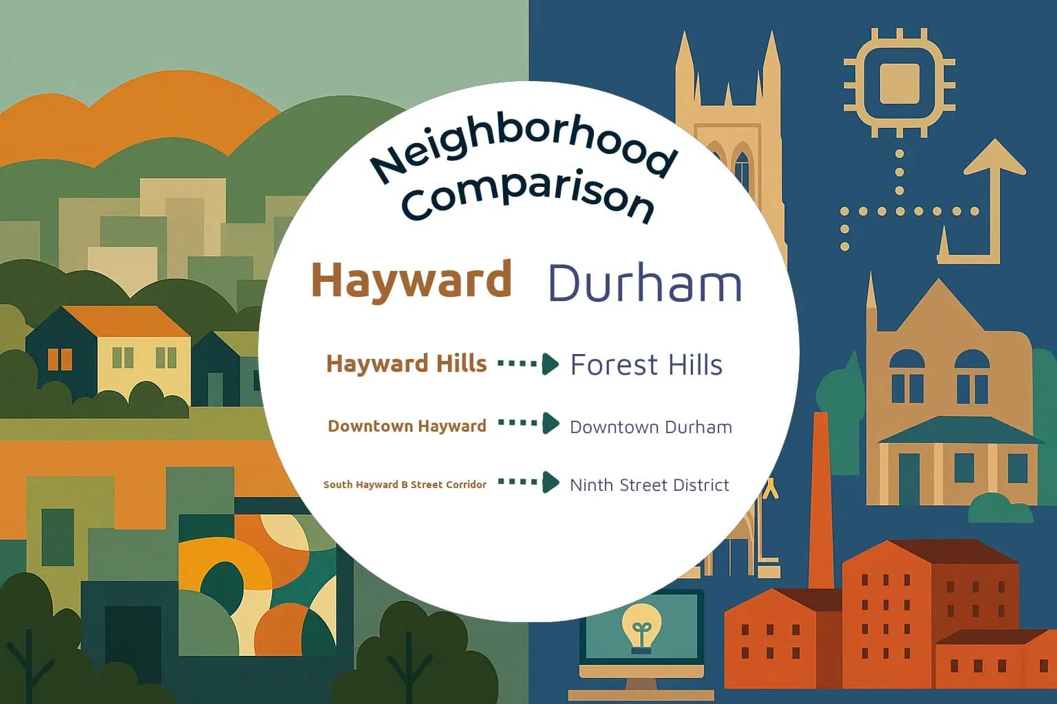 Hayward vs Durham Neighborhood Comparison