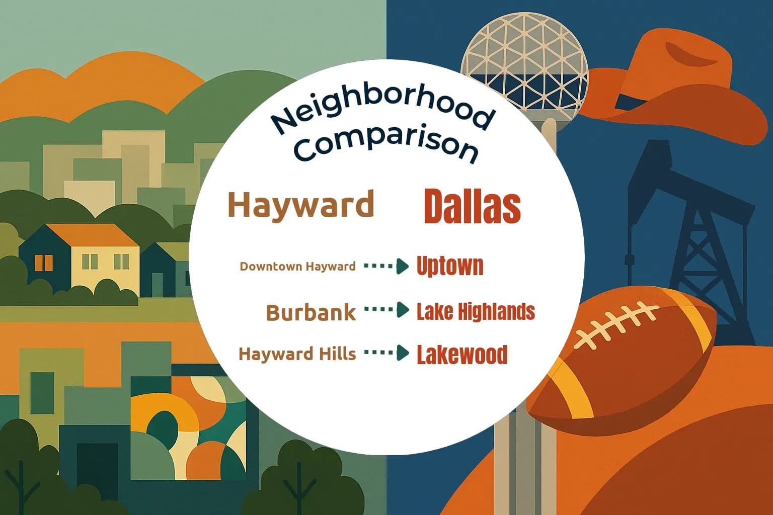 Hayward vs Dallas Neighborhood Comparison