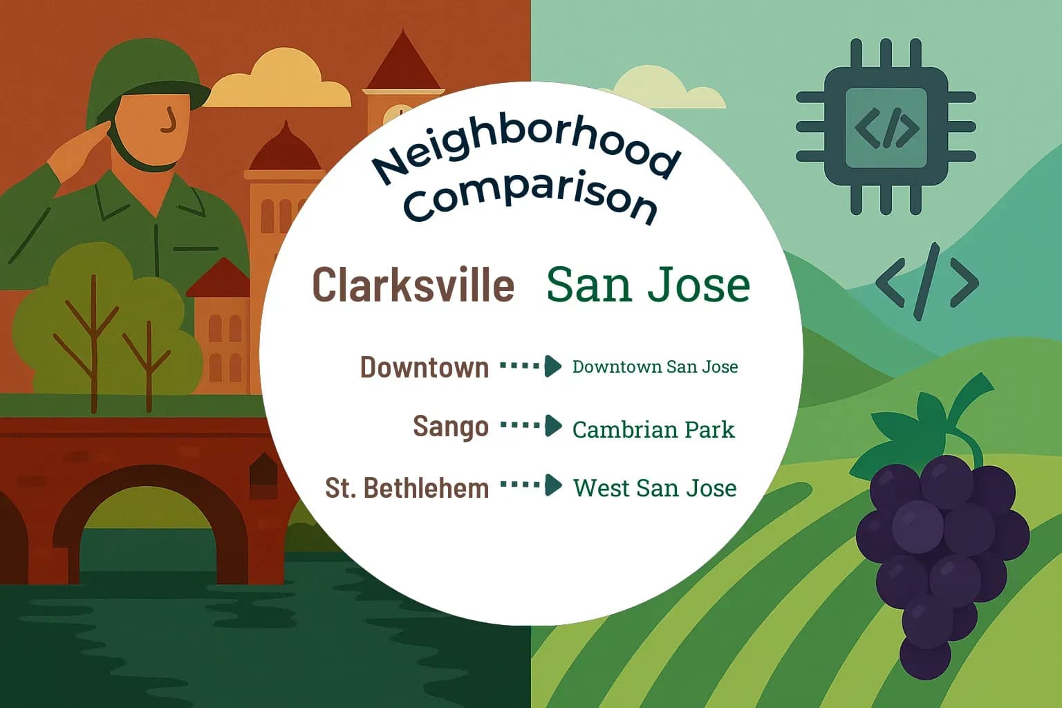 Clarksville vs San Jose Neighborhood Comparison