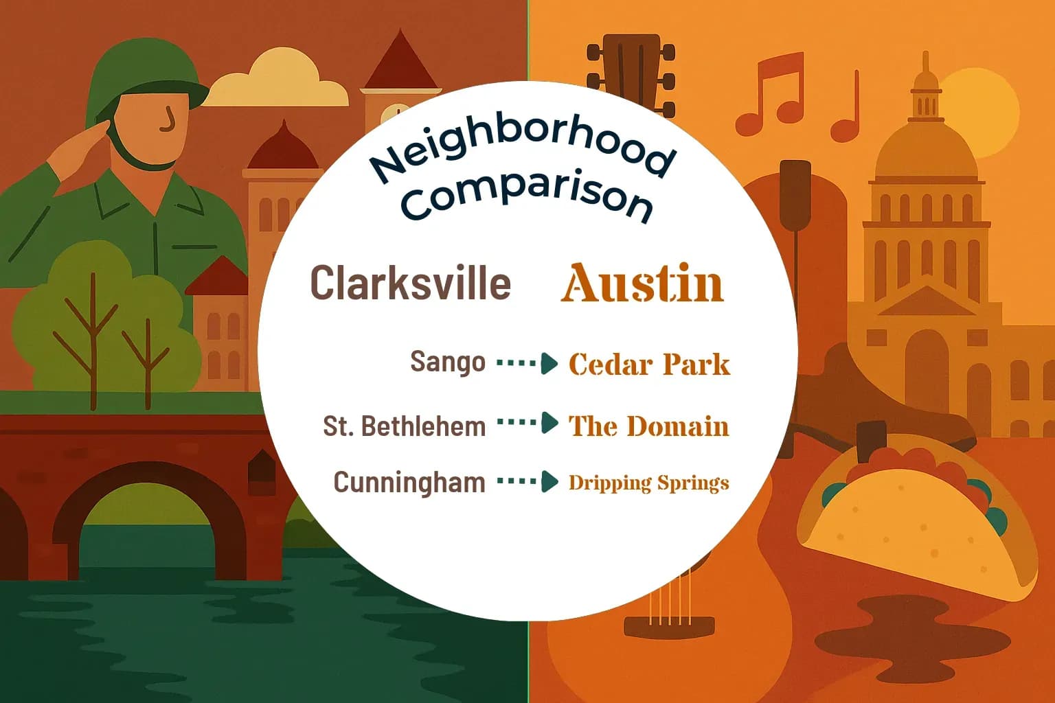 Clarksville vs Austin Neighborhood Comparison
