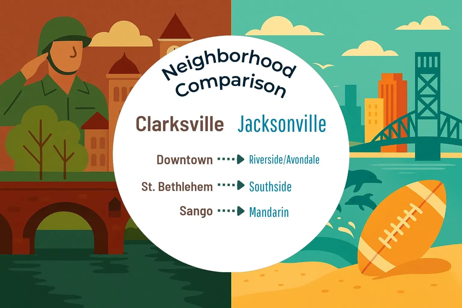 Clarksville vs Jacksonville Neighborhood Comparison