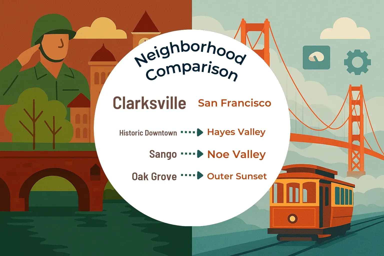 Clarksville vs San Francisco Neighborhood Comparison