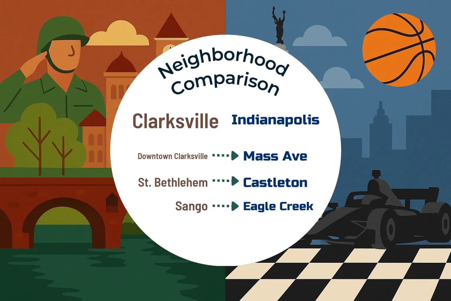 Clarksville vs Indianapolis Neighborhood Comparison