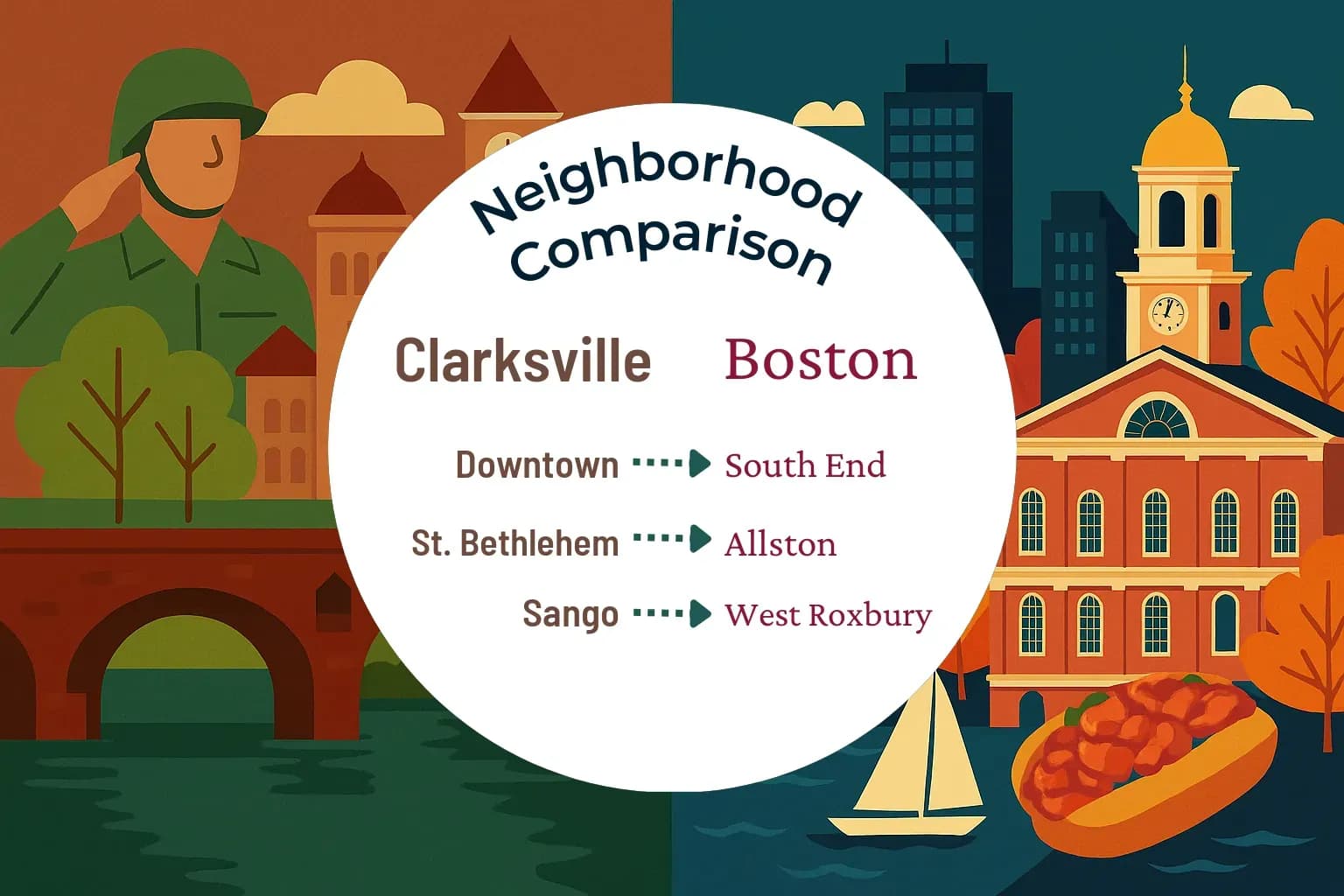Clarksville vs Boston Neighborhood Comparison