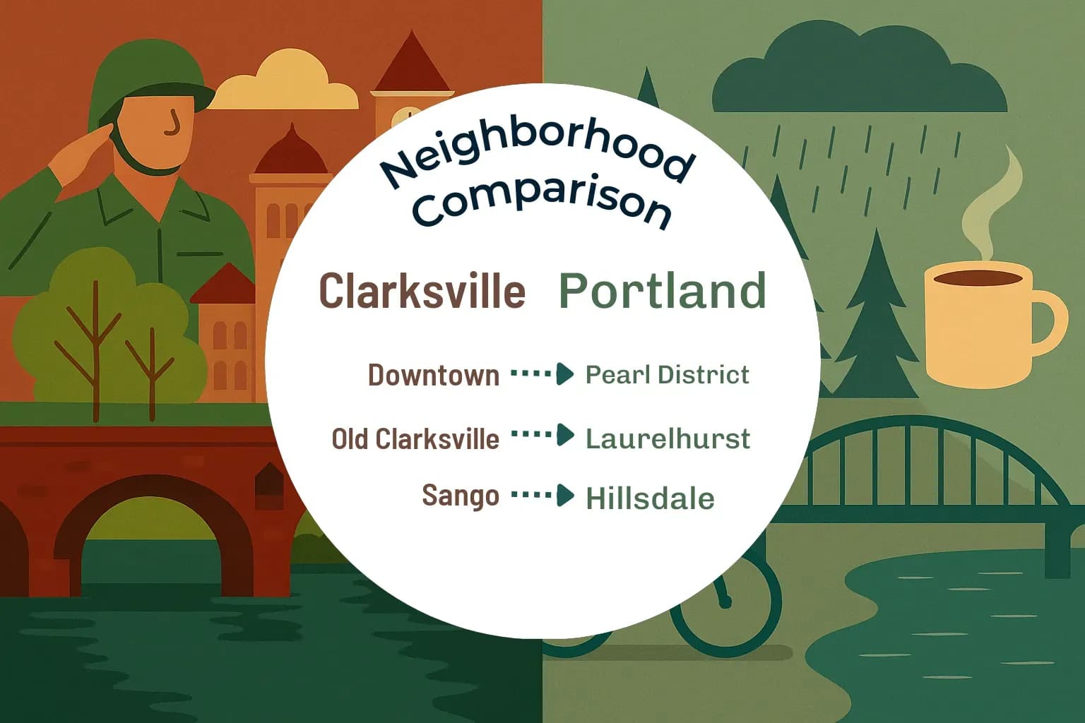 Clarksville vs Portland Neighborhood Comparison