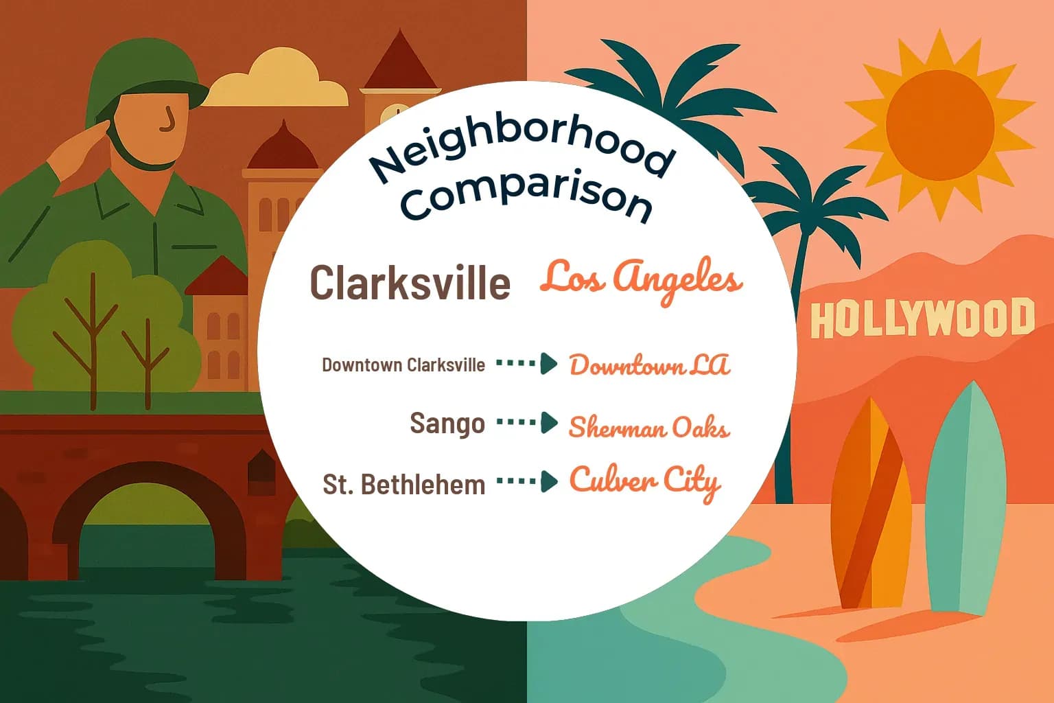 Clarksville vs Los Angeles Neighborhood Comparison