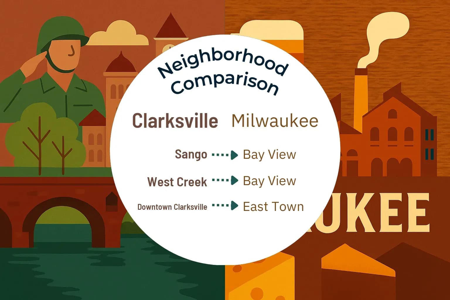 Clarksville vs Milwaukee Neighborhood Comparison