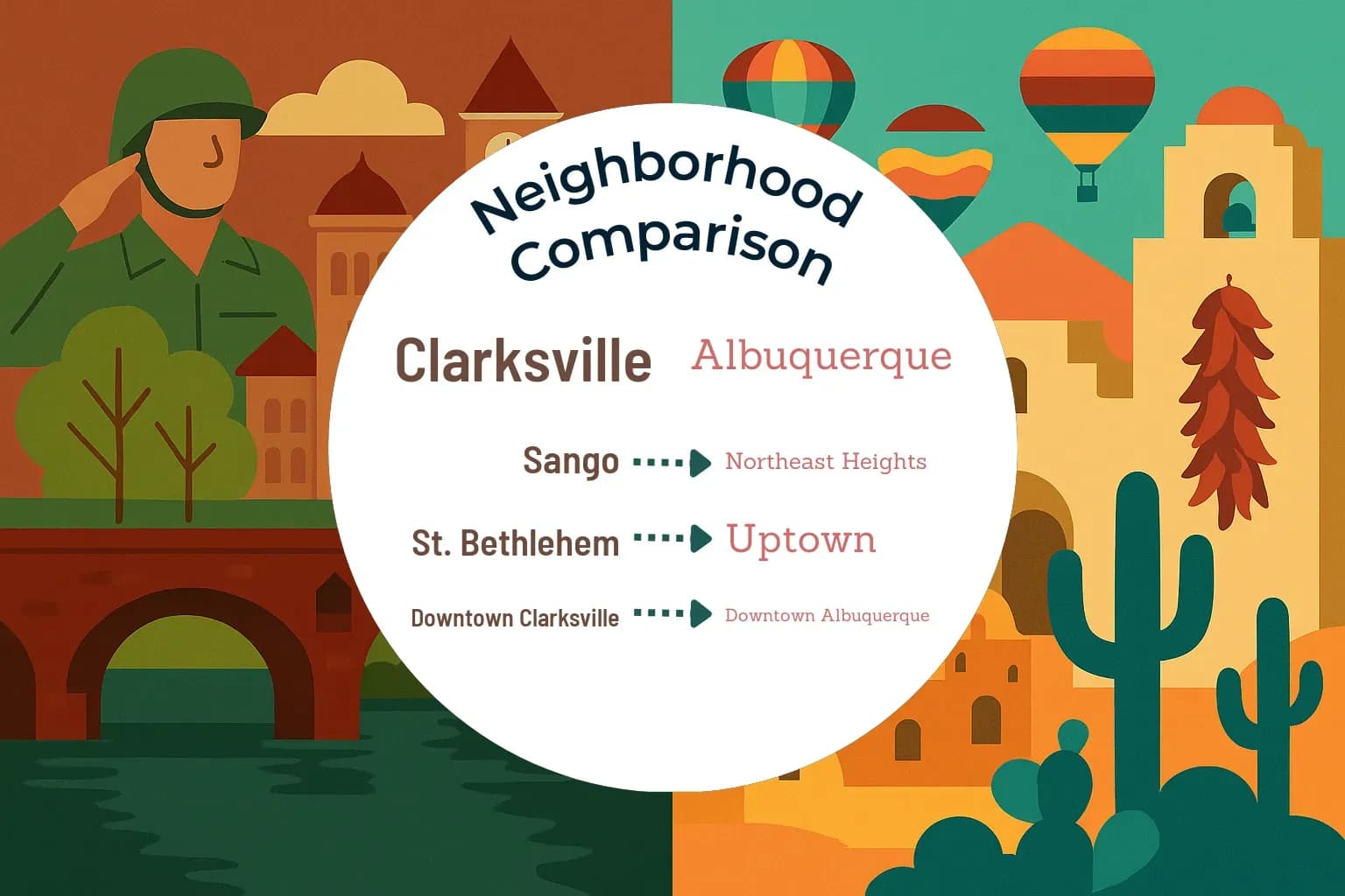 Clarksville vs Albuquerque Neighborhood Comparison