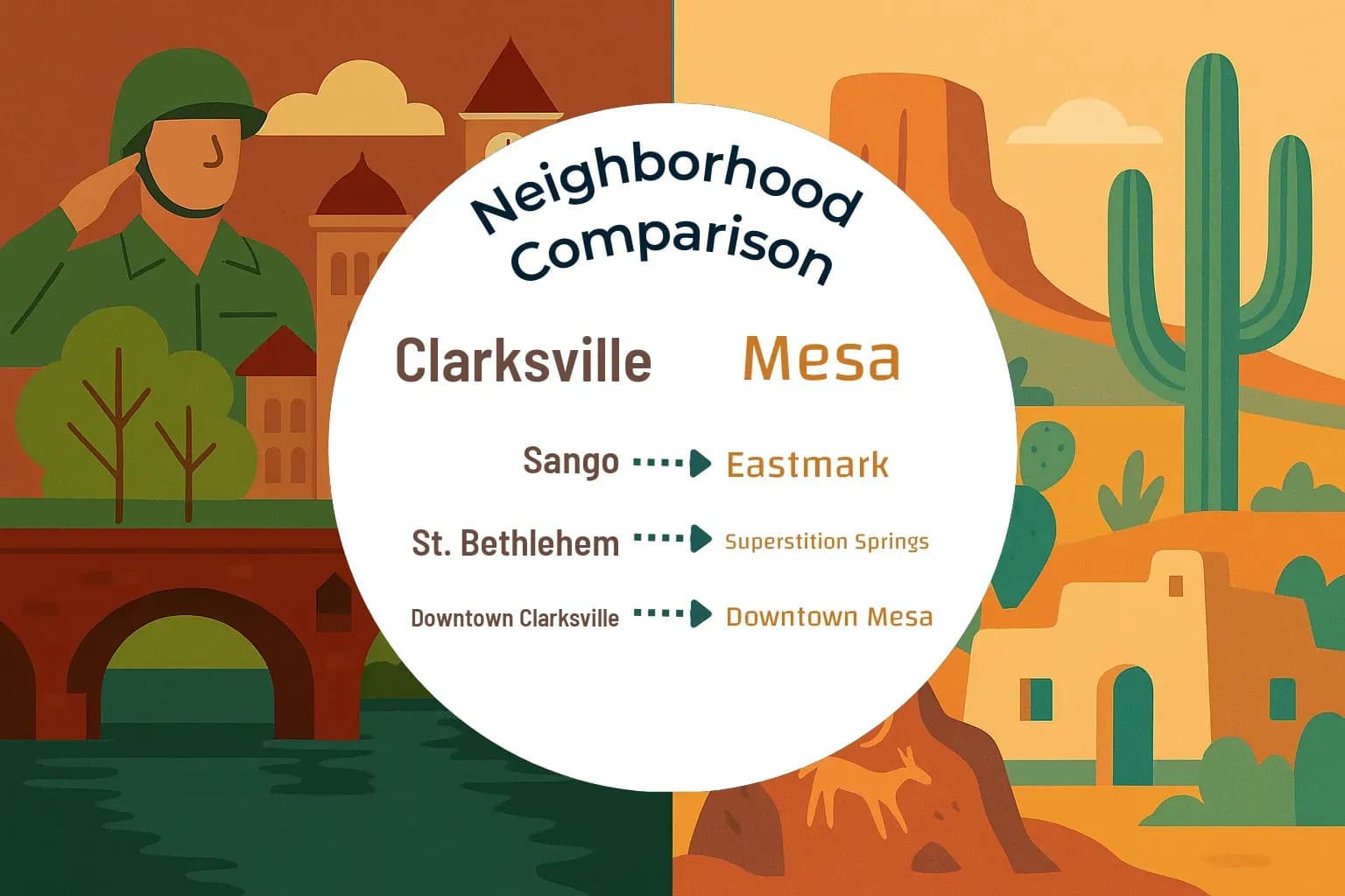 Clarksville vs Mesa Neighborhood Comparison