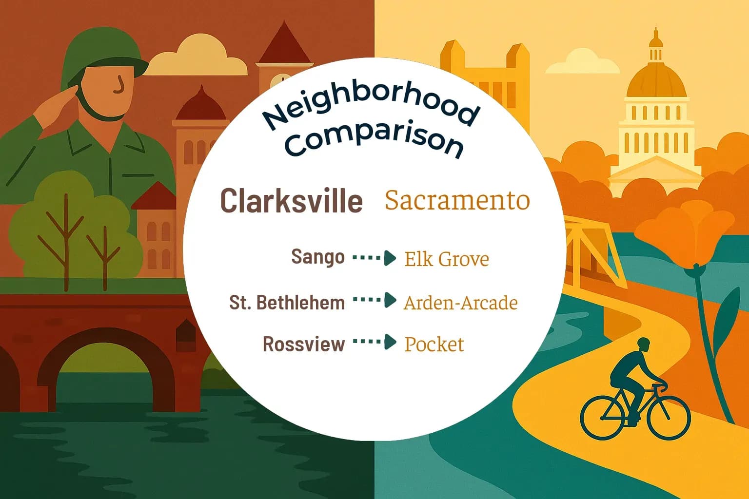 Clarksville vs Sacramento Neighborhood Comparison