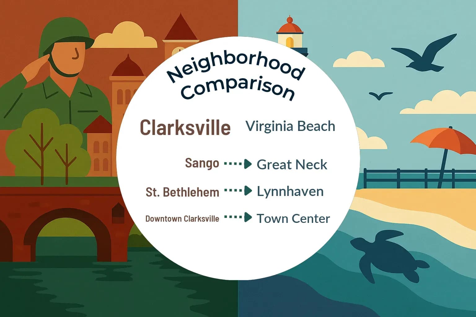 Clarksville vs Virginia Beach Neighborhood Comparison