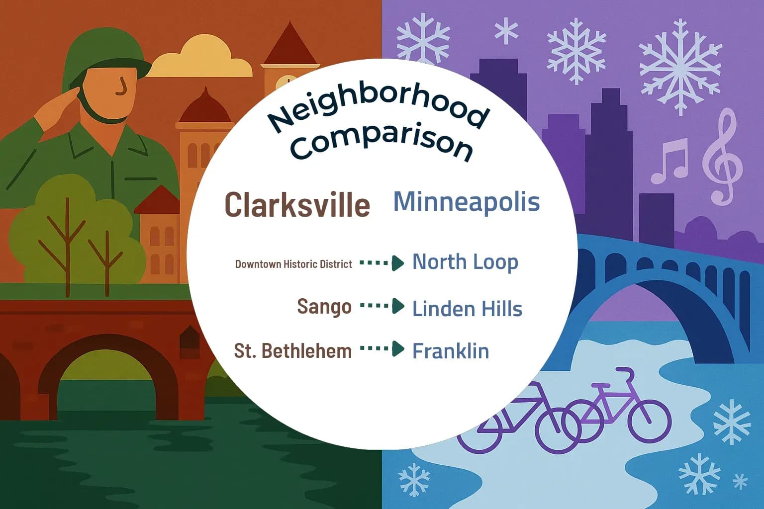 Clarksville vs Minneapolis Neighborhood Comparison