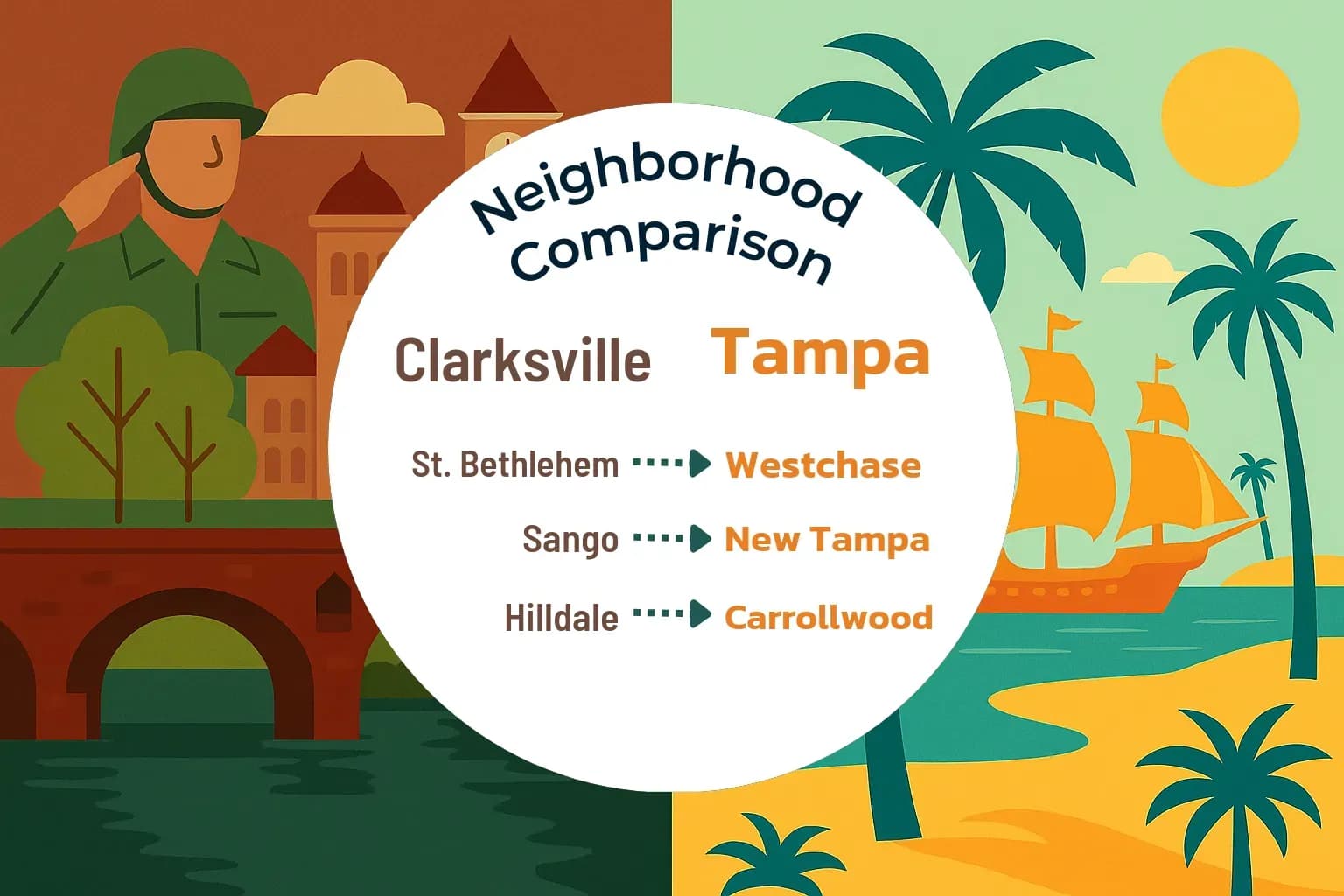 Clarksville vs Tampa Neighborhood Comparison