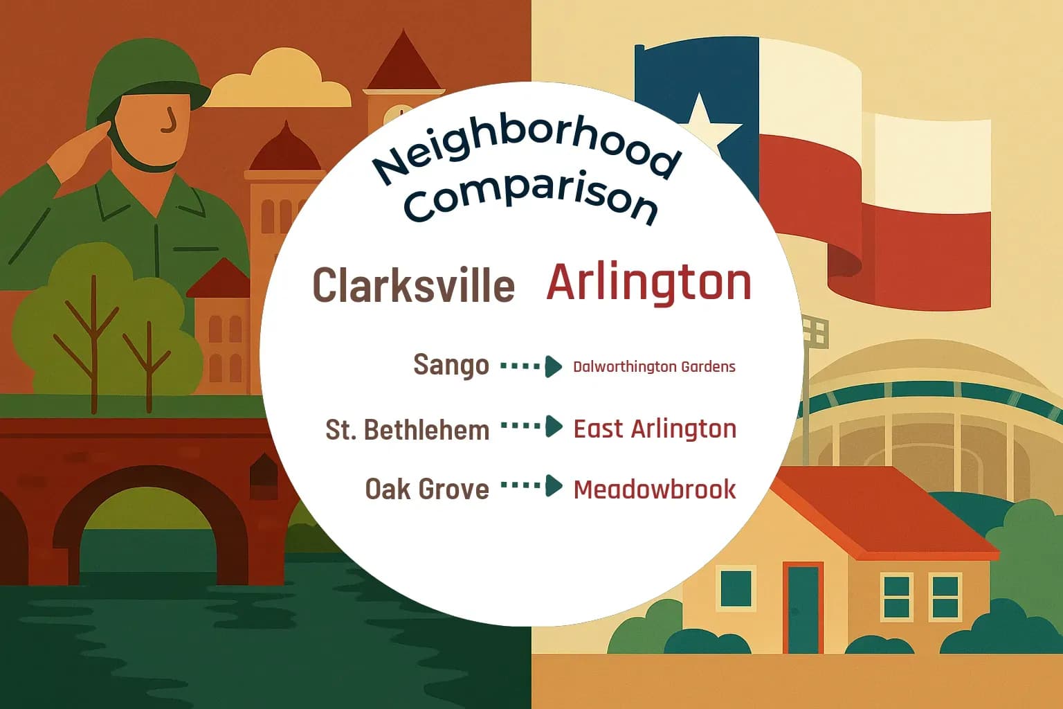 Clarksville vs Arlington Neighborhood Comparison