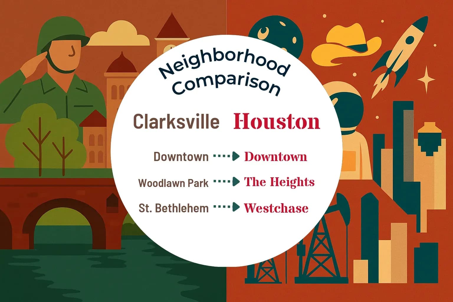 Clarksville vs Houston Neighborhood Comparison