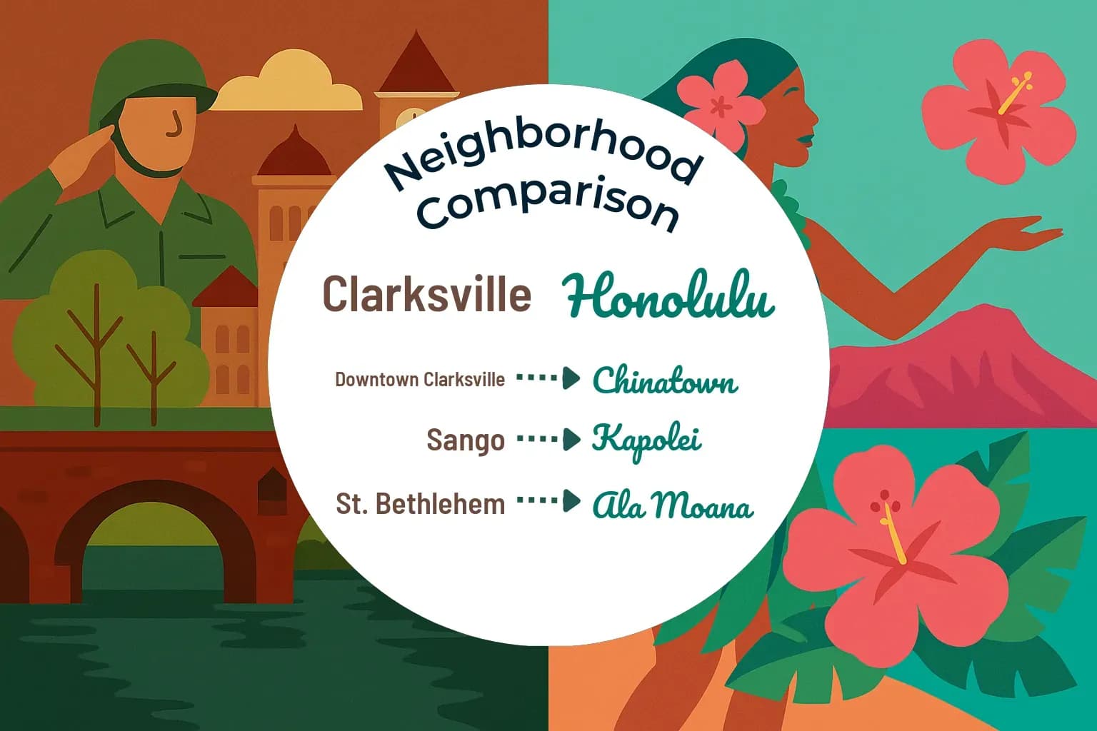 Clarksville vs Honolulu Neighborhood Comparison