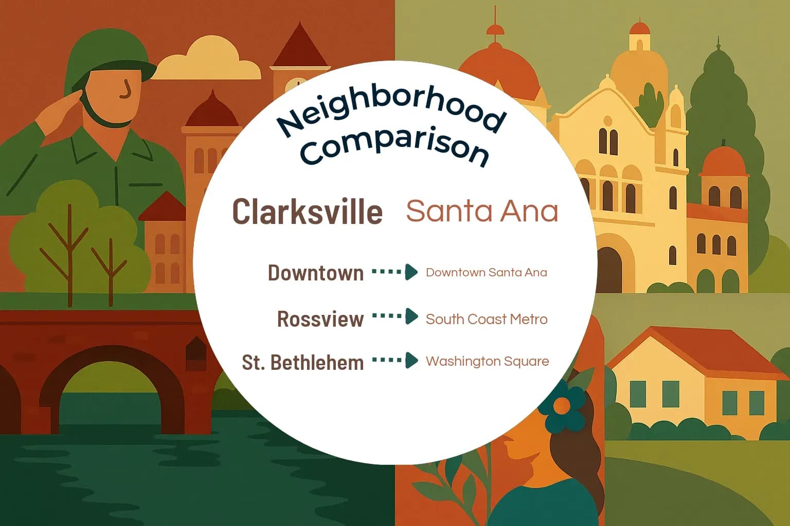 Clarksville vs Santa Ana Neighborhood Comparison