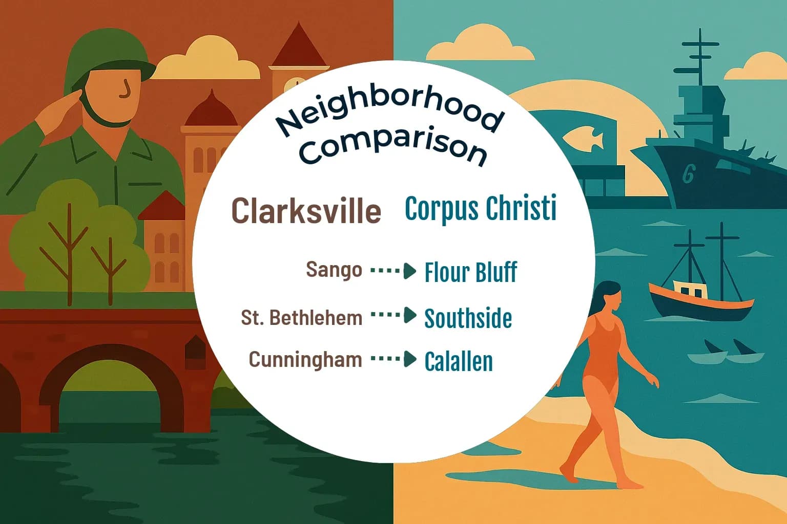 Clarksville vs Corpus Christi Neighborhood Comparison