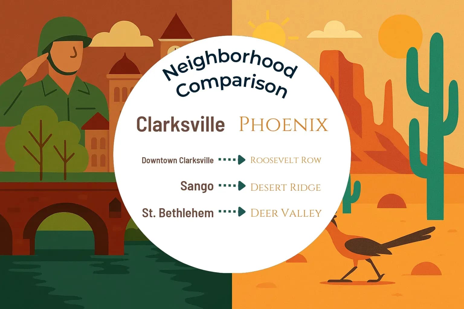 Clarksville vs Phoenix Neighborhood Comparison