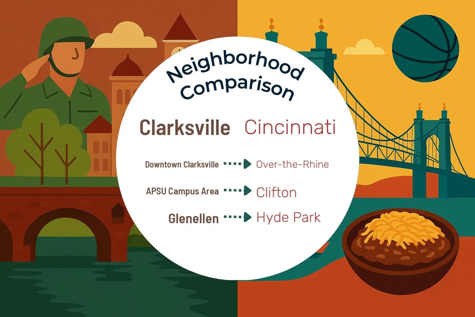 Clarksville vs Cincinnati Neighborhood Comparison