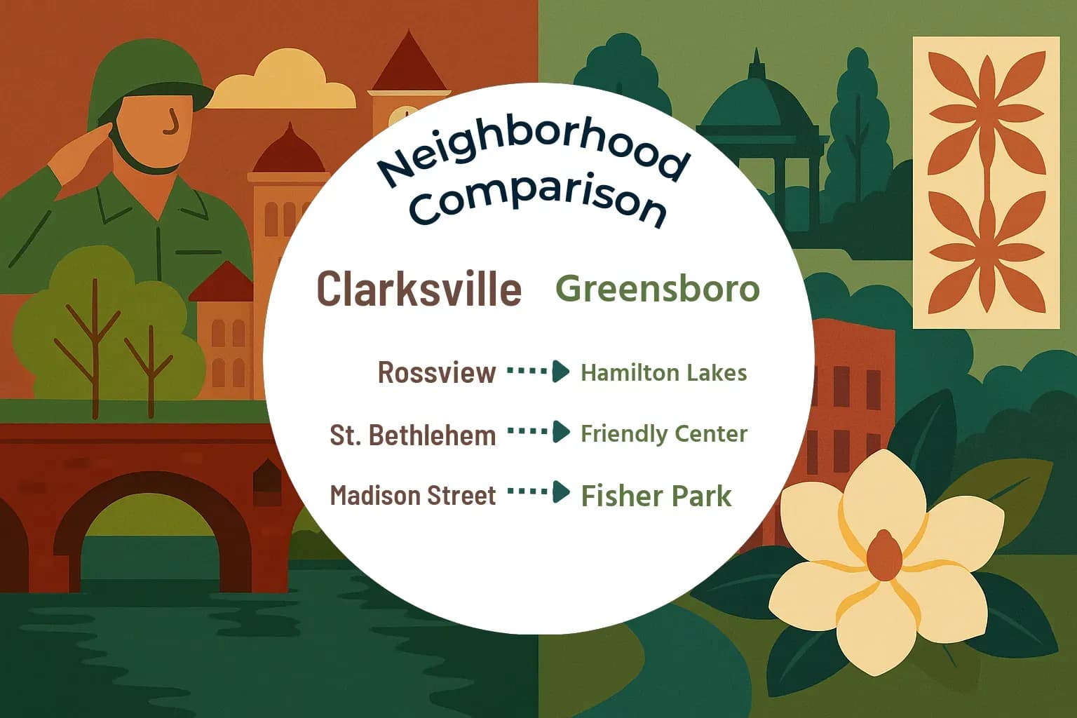 Clarksville vs Greensboro Neighborhood Comparison
